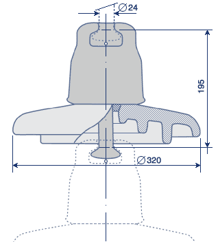 Изолятор стеклянный ПС-300Б